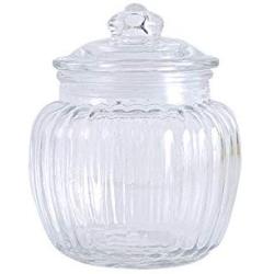 Shelf Floating Thickening Glass Storage Jar Tea Sealed Jar Food Cans Bamboo Cover Storage Tank Glass Bottles 450ml / 600ml / 750ml. (Size : S)