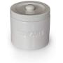 Ceramic Grease Container Keeper with Metal Stainless Steel Strainer and Lip for Easy Pour (Ivory)