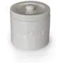 Ceramic Grease Container Keeper with Metal Stainless Steel Strainer and Lip for Easy Pour (Ivory)