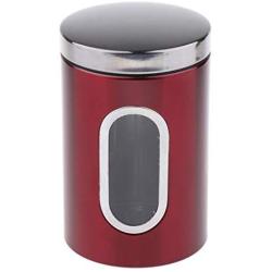 Food Storage Jar, Metal Food Storage Can with Airtight Seal Lid - Modern Design Kitchen Storage Canister for Serving Tea, Coffee,Spice - Red