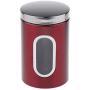 Food Storage Jar, Metal Food Storage Can with Airtight Seal Lid - Modern Design Kitchen Storage Canister for Serving Tea, Coffee,Spice - Red