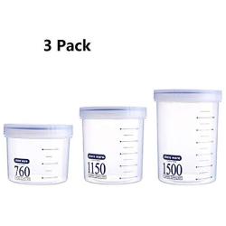 3 Pcs Clear Portable Plastic Food Storage Containers with Lids