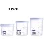 3 Pcs Clear Portable Plastic Food Storage Containers with Lids