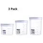 3 Pcs Clear Portable Plastic Food Storage Containers with Lids 3 Pcs Clear Portable Plastic Food Storage Containers with Lids