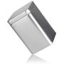Silver Square Tea Tin with Slip Cover Lid (6 PACK) and Stainless Steel Metal Scoop Spoon, Coffee and Tea Container, For Herbs, Spices, Tea 16 oz - holds approx 1.5 cups loose leaf tea each