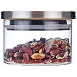 BESTONZON 350ml Glass Storage Jar Set Glass Food Jars with Stainless Steel Lid for Food Nuts Coffee Beans Tea Leave Other (10x8cm)