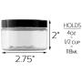 Slime Jars With Lids - 4oz Clear Plastic Jars with Labels & Spatulas & Lids (12-Pack); Straight Sided PET Low Profile BPA-Free Containers Great for Cosmetics, Kitchen, Gifts & Travel (12-Pack, Clear)
