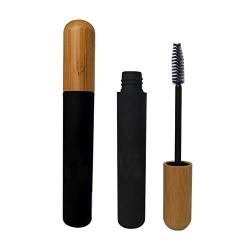 2Pcs 6ml Refillable Empty Mascara Tube Bottles Vials Black Reusable Eyelash Cream Container Bottle with Eyelash Wand and Bamboo Cap for Castor Oil, Eyelash Growth Oil, DIY Mascara Travel Bottles