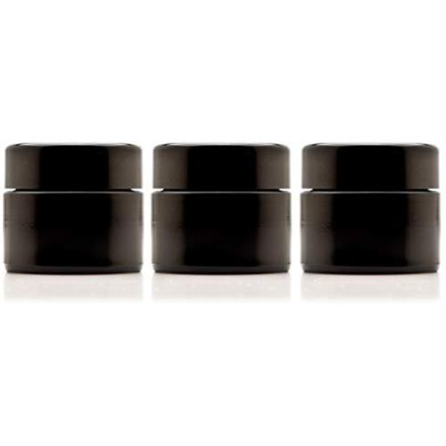 Infinity Jars 30 Ml (1 fl oz) Pocket Size Black Ultraviolet Glass Screwtop Jar 3-Pack