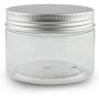 Kaptin 12Pack Empty BPA Free Clear Wide-Mouth Plastic Storage Containers with Silver Metal Lids Reusable Eco-Friendly Kitchen Jars Organizers for Dry Goods and More (Silver Lid, 12)