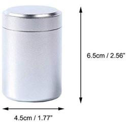 Rabinyod Bulan 1pc Mini Metal Tin Canister Candy Tea Sugar Coffee Tea Storage Box Jar Container (Silver)