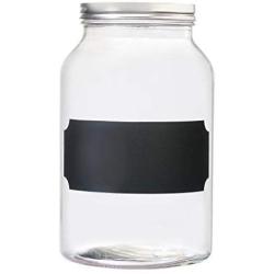 Amici Home, A7CN111R Venice Chalkboard Collection Glass Canister, Twist Top Lid, Food Safe, 132 Ounces, Large