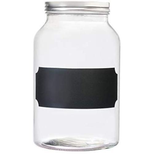 Amici Home, A7CN111R Venice Chalkboard Collection Glass Canister, Twist Top Lid, Food Safe, 132 Ounces, Large