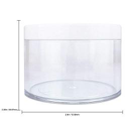 6Pieces 4oz/120g/120ml Acrylic Leak Proof Container Jars with White Lids