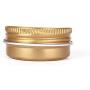 Threeflower 12Pcs 15Ml Gold Aluminum Case Makeup Storage Balm Silver Metal Jar Can Tin for Ointment Hand Cream Storage Containers Wax Boxes,Yellow