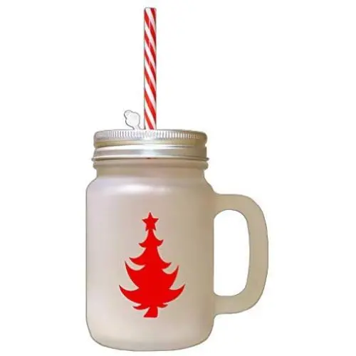 Arbre de Noël Rouge #6 : Pot en Verre Froissé avec Paillasson Arbre de Noël Rouge #6 : Pot en Verre Froissé avec Paillasson