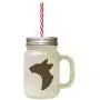 Brown Oriental Shorthair Cat Head Silhouette Frosted Glass Mason Jar With Straw Brown Oriental Shorthair Cat Head Silhouette Frosted Glass Mason Jar With Straw