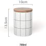Hoobar Ceramic Storage Jar with Bamboo Lid,Simple Style Sealed Tanks,Kitchen Food Storage Canisters for Coffee Beans,Tea and Grain (Large)
