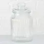 WHW Whole House Worlds Iconic Ribbed and Knob Topped Clear Glass Kitchen Storage Jars, Set of 3, Air Tight Seals, 9, 7 1/2, and 6 Inches Tall WHW Whole House Worlds Iconic Ribbed and Knob Topped Clear Glass Kitchen Storage Jars, Set of 3, Air Tight Seals, 9, 7 1/2, and 6 Inches Tall