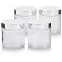 Large Clear Thick Glass Straight Sided Jar with Silver Metal Overshell Lid - 16 oz / 480 ml (4 Pack) + Labels Large Clear Thick Glass Straight Sided Jar with Silver Metal Overshell Lid - 16 oz / 480 ml (4 Pack) + Labels