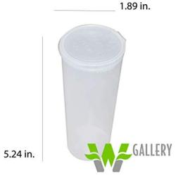 W Gallery 10 Clear 60 Dram Pop Top - Airtight Smell Proof Containers - Plastic Medical Grade Prescription Bottles for Pills Herbs Flowers Supplements, Bulk Pack, Not Glass Jars