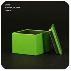 Solid Color Small Iron Boxes 12Pcs/Lot Candy Mini Tin Box Ear Jewelry Storage Jars Portable Tea Sealed Cans Coin Storage Tank,Green S 6.4X6.4X5Cm