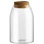 BESTONZON 800ML Transparent Glass Jars Glass Sealed Storage Cans Container Food Grains Container with Cork (Button Shape Cork, M)