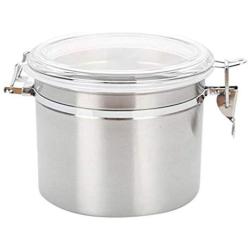 Stainless Steel Round Shape Thicken Sealed Can Nut Tea Buckle Storage Jar,60Ml