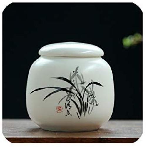 7.5x7.5Cm Ceramic Tea Box Small Tea Canister Kitchen Salt Sugar Seasoning Dried Nuts Storage Container Home Storage Bottles Jars,Lan