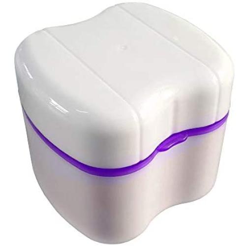 Gus Craft Lavender Purple Denture Box with Simple Retrieval Tab, Great for Dental Care, Easy to Open, Store and Retrieve (Lavender Purple)