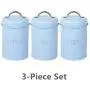 2019 New Food Storage Jars for Snack Tank Container Eating with Lid Bottle Coffee Tea Candy Kitchen Cupboard Seal Canister,Blue 3 piece-set