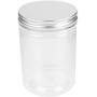 Tebery 16 Pack Clear Plastic Jars Bottles Containers with Silver Ribbed Lids 20oz Straight Cylinders Storage Canisters for Food & Home Storage