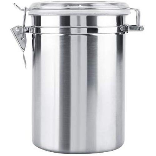 Stainless Steel Coffee Container Vacuum Sealed Storage Jar for Sugar Tea Bean, 800/1100 / 1400 / 1900ml Food Jars Canisters(XL)