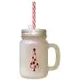 Éclairage de Noël Style 7 Pot en Verre Froissé avec Pailles – Arbre de Noël Marron