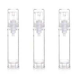 6PCS 10ml/0.34oz Empty Refillable Clear Plastic Airless Vacuum Pump Press Bottle Travel Packing Cream Lotion Bottle Containers Storage Jar Pot Vial For Cosmetic Toiletries Liquid Sample