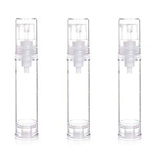 6PCS 10ml/0.34oz Empty Refillable Clear Plastic Airless Vacuum Pump Press Bottle Travel Packing Cream Lotion Bottle Containers Storage Jar Pot Vial For Cosmetic Toiletries Liquid Sample