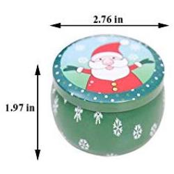 Ozzptuu 4Pcs Retro Round Iron Christmas Candy Storage Jar Sugar Case Box DIY Candle Tin Jars for Christmas Gift Decoration (Random Color)