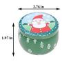 Retro Runde Eisen Weihnachts Süßigkeiten Vorratsbehälter Zuckerdose Schachtel DIY Kerzenblech Dose für Weihnachtsgeschenke Dekoration (Zufarbige Auswahl)