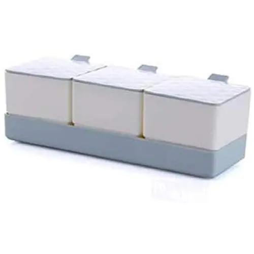 Boîte de rangement pour épices 2/3/4 compartiments avec cuillère, ensemble de pots à épices, sel, poivre et contenants de rangement pour cuisine (C) Boîte de rangement pour épices 2/3/4 compartiments avec cuillère, ensemble de pots à épices, sel, poivre et contenants de rangement pour cuisine (C)
