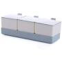 Jiwoo 2/3/4 grids spices storage box with spoon Seasoning Jar set Sugar salt and pepper shaker Storage Container kitchen organizer (C)