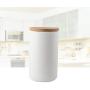 TOPBATHY Ceramic Jar Sealed Canister Food Storage Container with Wooden Lid for Loose Tea Coffee Bean Sugar Spice