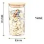 Luftdichte Lebensmittelbehälter mit Bambusdeckeln, Glasbehälter – Küchenaufbewahrung, 750ml (8,5x16,5cm)