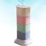 XXDTG Four-color Seasoning Box-rotatable Seasoning Box Set Wheat Straw Seasoning Tank 4 Grid Kitchen Seasoning Box