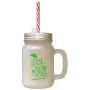Green April Showers Bring May Flowers Frosted Glass Mason Jar With Straw Green April Showers Bring May Flowers Frosted Glass Mason Jar With Straw
