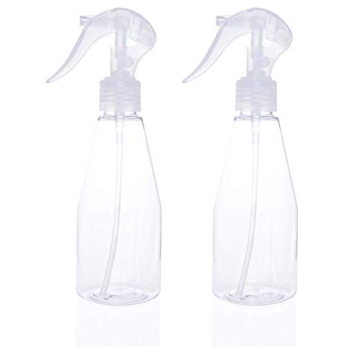 2Pcs Misting Spray Bottle, 200ml/6.8oz Clear Hair Sprayer for Cleaning Travel Essential Oils