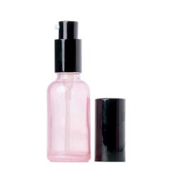 2PCS 1oz 30ML BPA Free Pink Glass Empty Portable Pump Lotion Bottles Press Jars Pot Container For Makeup Skin Care Foundations Cosmetic Serums Cream Liquid Essential Oils