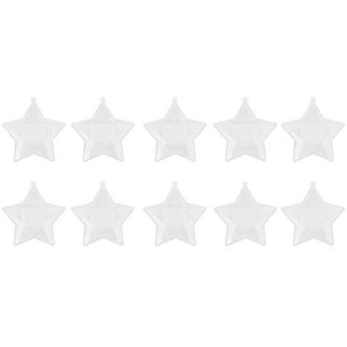 10pcs wedding candy box, mini transparent plastic candy box Pentastar shape for wedding birthday party Christmas decoration - gift box(Transparent)