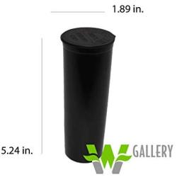 W Gallery 10 Black 60 Dram Pop Top - Airtight Smell Proof Containers - Plastic Medical Grade Prescription Bottles for Pills Herbs Flowers Supplements, Bulk Pack, Not Glass Jars