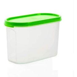 Kitchen Food Storage Jar Airtight Food Storage Kitchen Glass Jar Moisture-Proof Home Multi-Purpose Jam Bottle Cruet Plastic Oval Storage Tank With Lid, Green