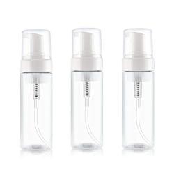 XINGZI 3Pcs 100ML 3.4oz Clear Plastic Foamer Bottle Foaming Dispenser Pump Bottles Travel Liquid Foaming Containers Vial Dispenser Jar Pot For Cosmetic Facial Cleanser Shampoo Hand Shower Gel